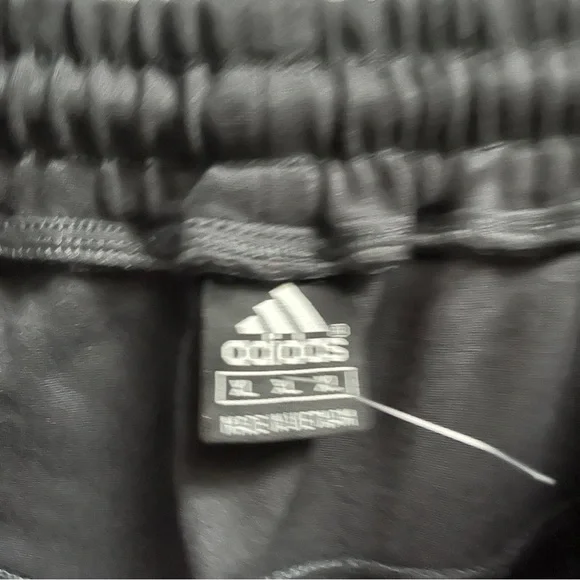Adidas Black Athletic Joggers with White Logo Sz L - Picture 4 of 10